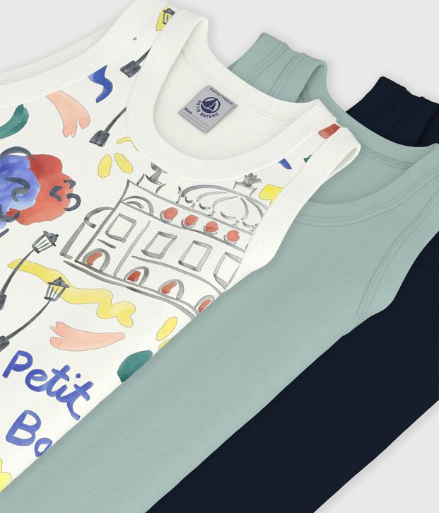 Set di canotte bambino in cotone con stampa Op&eacute;ra multicolore
