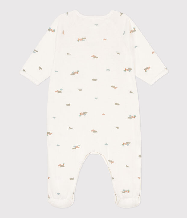Tutina pigiama animali in cotone bianco/multicolore
