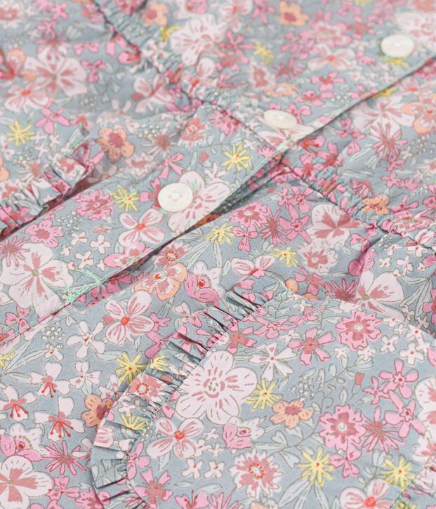 Tutina corta in cotone bambino blu/multicolore
