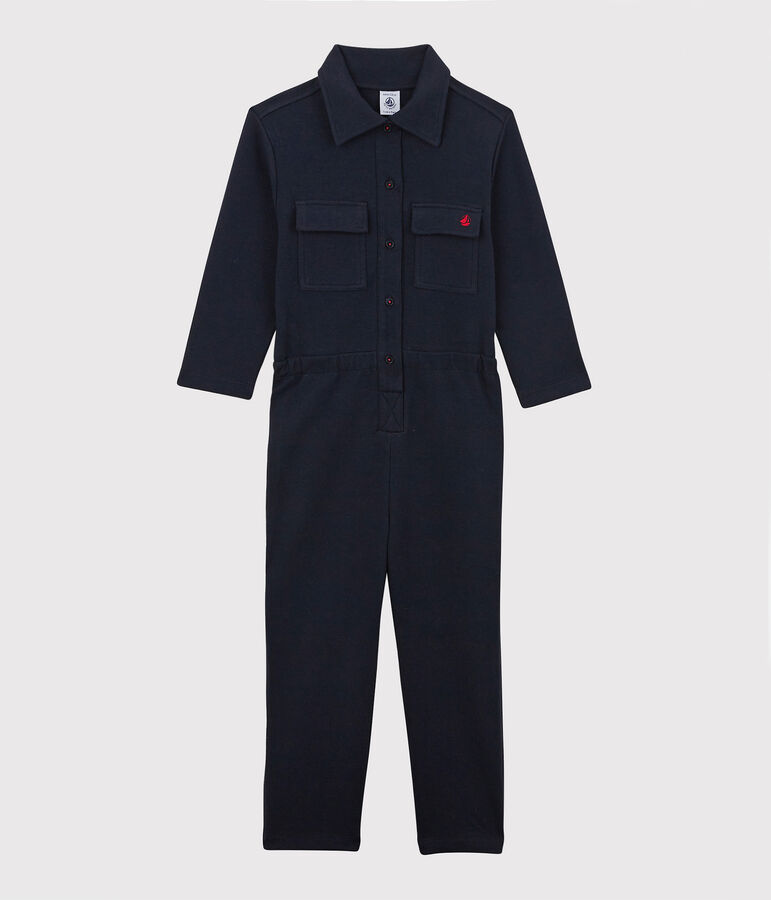 Tutina bambina in cotone stampato blu