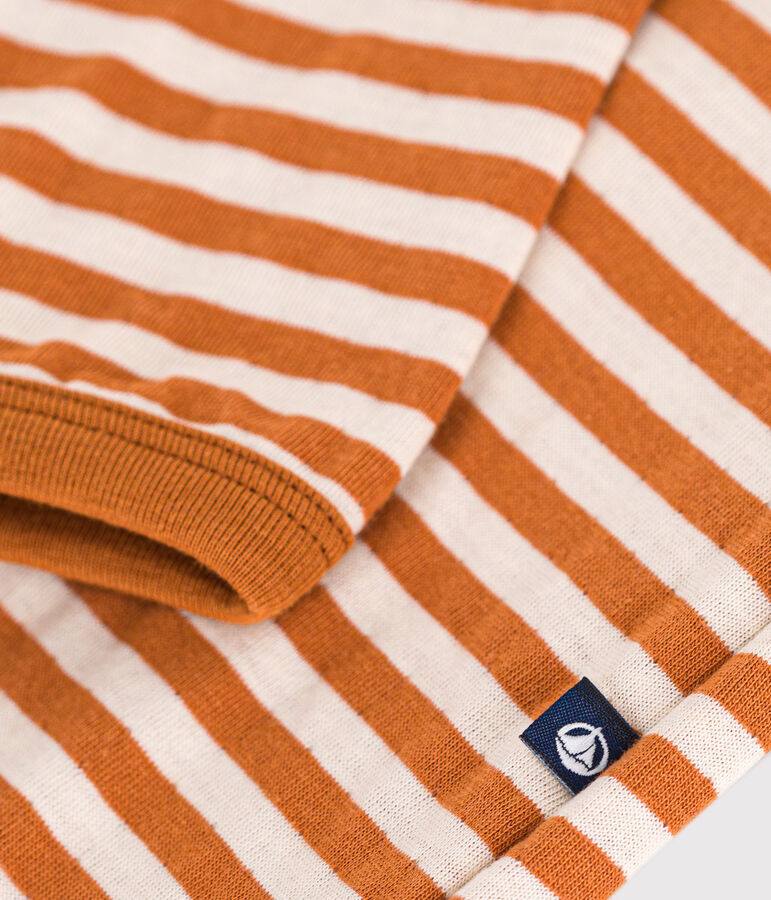 Tutina lunga beb&egrave; in tubique marrone/ecru