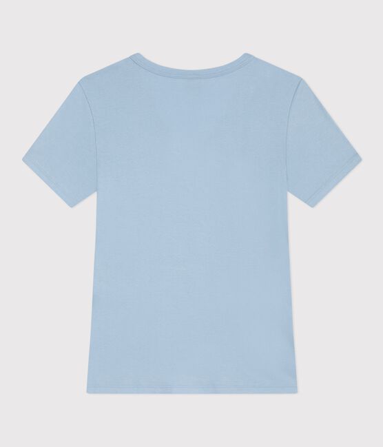 T-shirt a maniche corte in cotone tinta unita donna blu FLO
