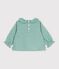 Blusa a maniche lunghe in cotone con stampa a cuori a quadretti vichy neonata verde/bianco