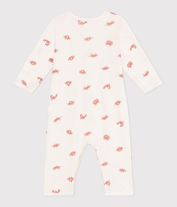 Pigiama senza piedini in cotone con granchi neonato bianco/multicolore