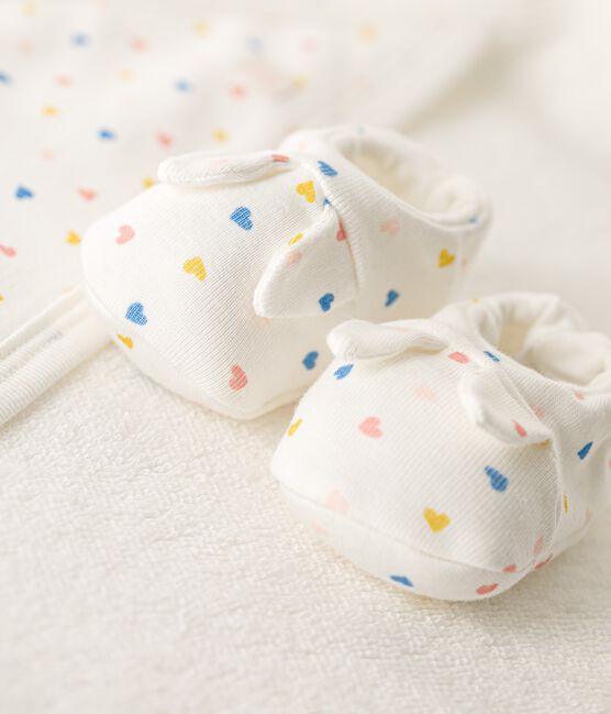 Asciugamano quadrato da bagno bebè in cotone biologico bianco MARSHMALLOW/bianco MULTICO
