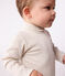 Body a dolcevita in cotone tinta unita neonato beige MONTELIMAR CHINE