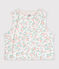 Cardigan senza maniche double face in cotone con stampa neonata bianco/rosa