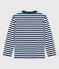 T-shirt bambino a maniche lunghe in cotone blu MEDIEVAL/bianco MARSHMALLOW
