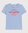 T-shirt LA REGULAR girocollo in cotone donna bianco MARSHMALLOW/blu PERSE