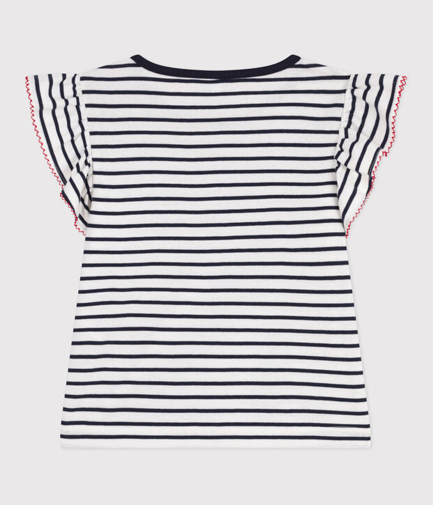 T-shirt a maniche corte in cotone a righe bambino bianco/blu