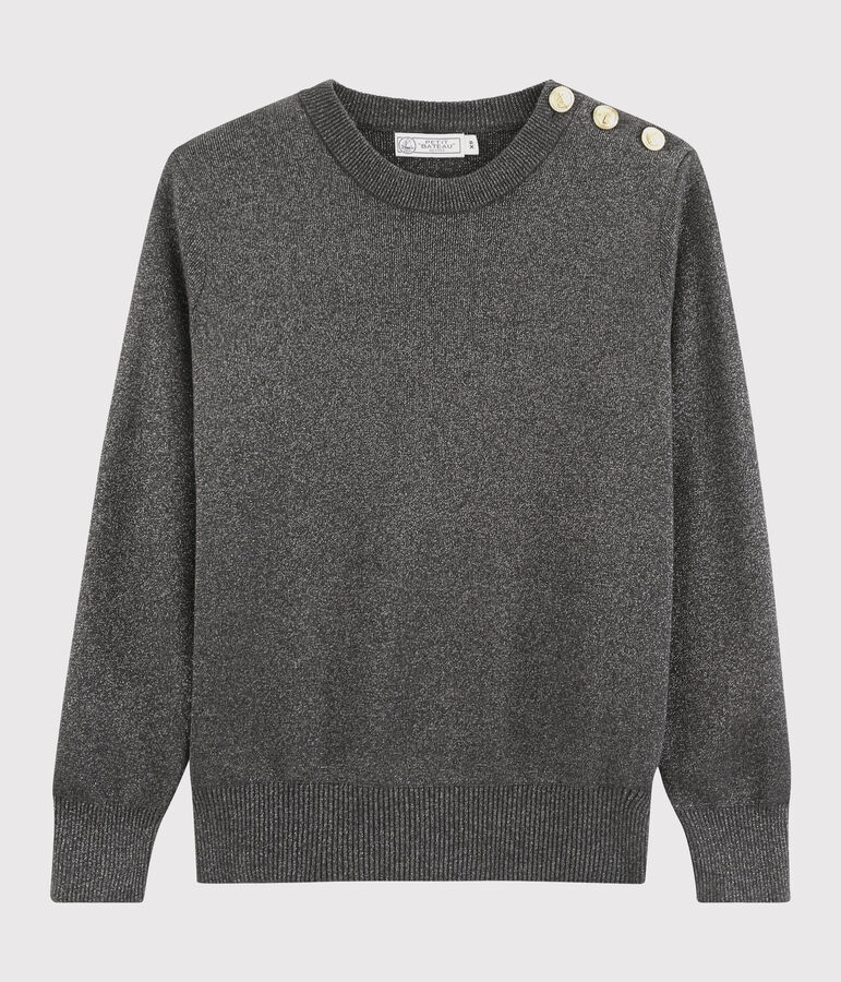 Pull luccicante in cotone Donna. grigio/grigio
