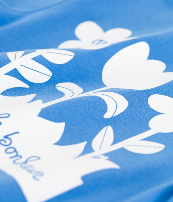 T-shirt a maniche corte in cotone bambina blu BRASIER