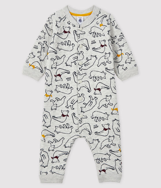 Tutina lunga bebè maschio grigio BELUGA/bianco MULTICO