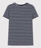 T-shirt LE DROIT girocollo in cotone Donna blu SMOKING/bianco MARSHMALLOW