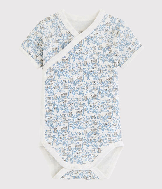 Body incrociato a manica corta bebè unisex bianco MARSHMALLOW/bianco MULTICO