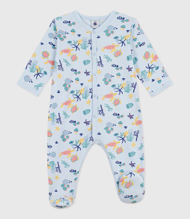 Pigiama in cotone con stampa fosforescente neonato blu/multicolore