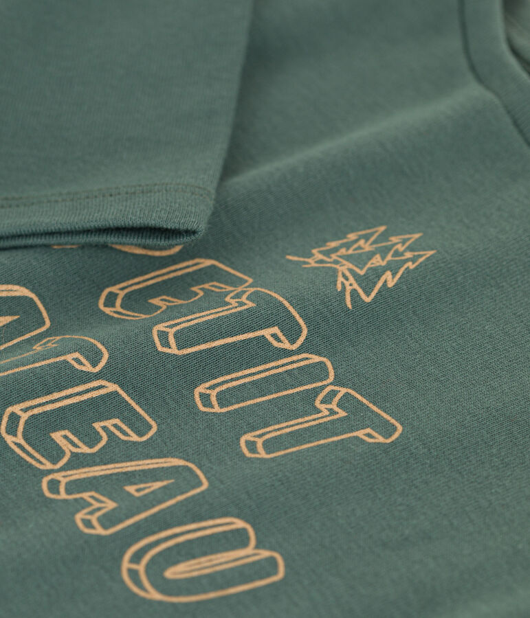 T-shirt a maniche lunghe in cotone bambino unisex verde