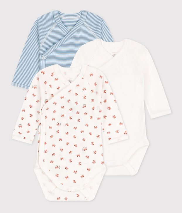 CONFEZIONE DA 3 BODY A MANICHE LUNGHE IN COTONE PER NEONATI multicolore