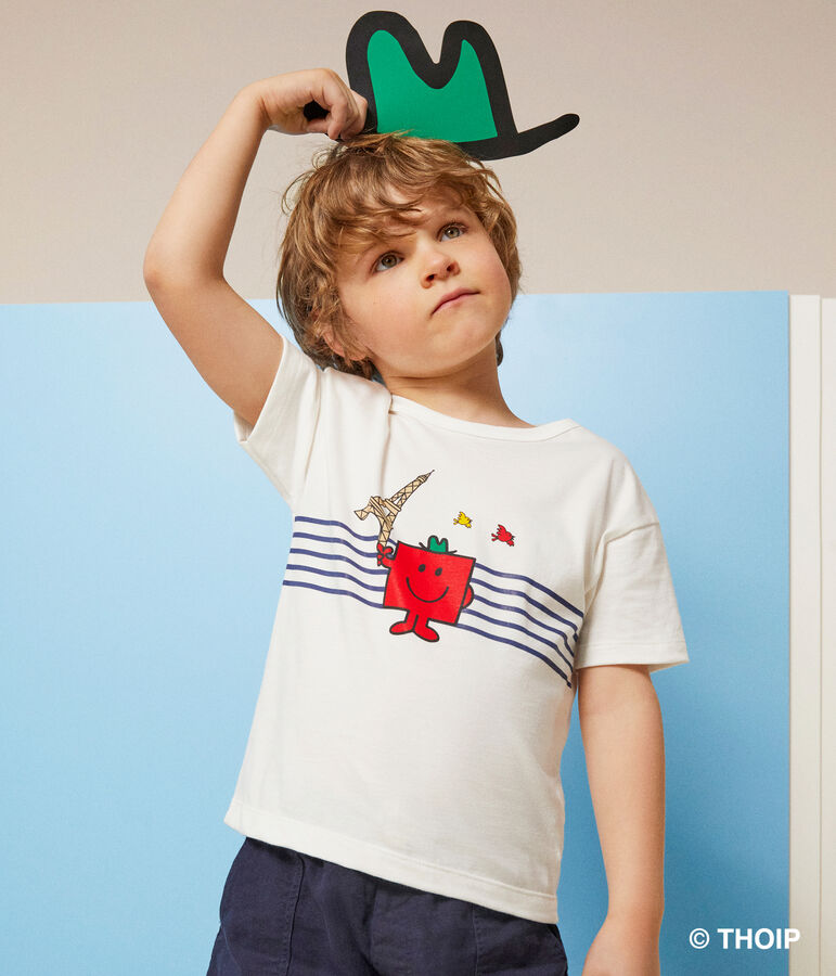 T-shirt Monsieur Madame in cotone bambino bianco