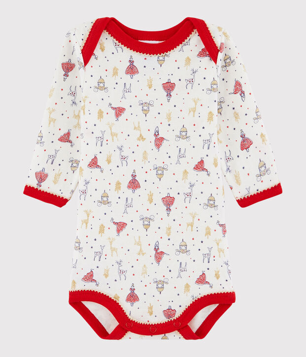 Body manica lunga beb&egrave; femmina bianco/multicolore