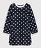 Abito maniche lunghe bambina blu SMOKING/bianco MARSHMALLOW