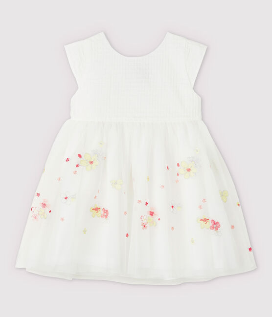 Abito da cerimonia con tulle ricamato bebè femmina bianco MARSHMALLOW/bianco MULTICO
