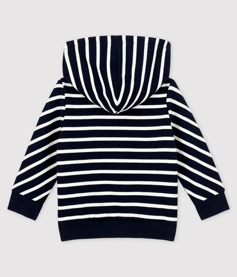 Felpa con cappuccio beb&egrave; maschietto blu SMOKING/bianco MARSHMALLOW