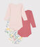 Set di 3 body a maniche lunghe in cotone a fiori neonato variante 1