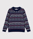 Maglione in misto lana e cotone jacquard donna