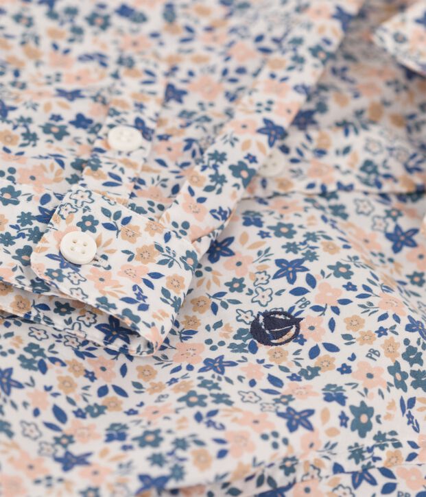 Camicia in popeline bambino bianco/multicolore