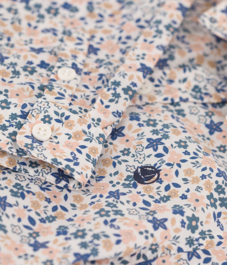 Camicia in popeline bambino bianco/multicolore