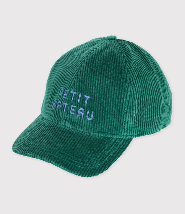 Berretto in velluto tinta unita bambino verde
