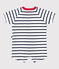 Tutina corta a maniche corte in cotone a righe con colletto a contrasto neonato bianco MARSHMALLOW/blu SMOKING
