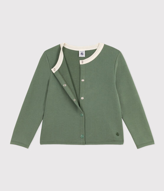 Cardigan in cotone bambina verde CROCO