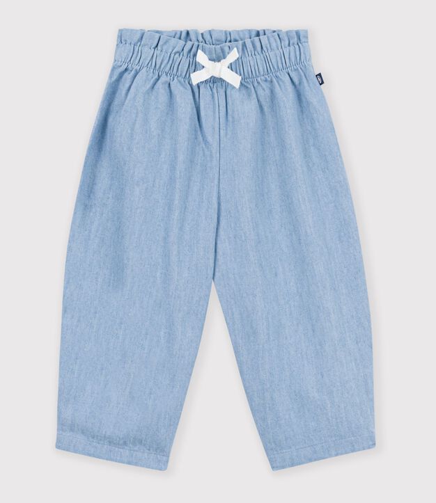 Pantaloni in chambray neonata blu