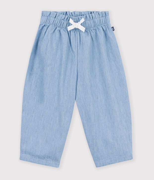 Pantaloni in chambray neonata blu