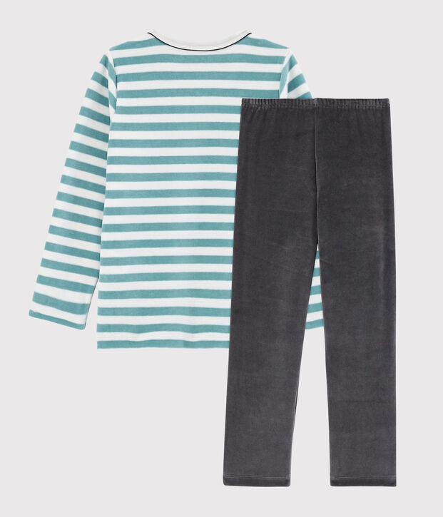 Pigiama ancora in ciniglia bambino bianco/blu/multicolore
