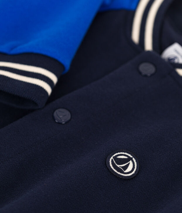 Teddy in tessuto felpato bambino blu/blu