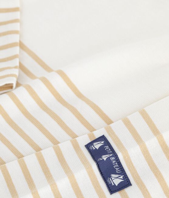 T-shirt marinière in cotone Donna beige MILK/ CAJOU