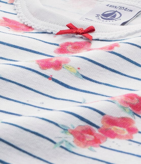 Camicia da notte per bambina stampata bianco ECUME/blu MAJOR/ MULTICO