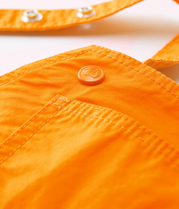 Salopette corta in tessuto serge beb&egrave; maschio giallo