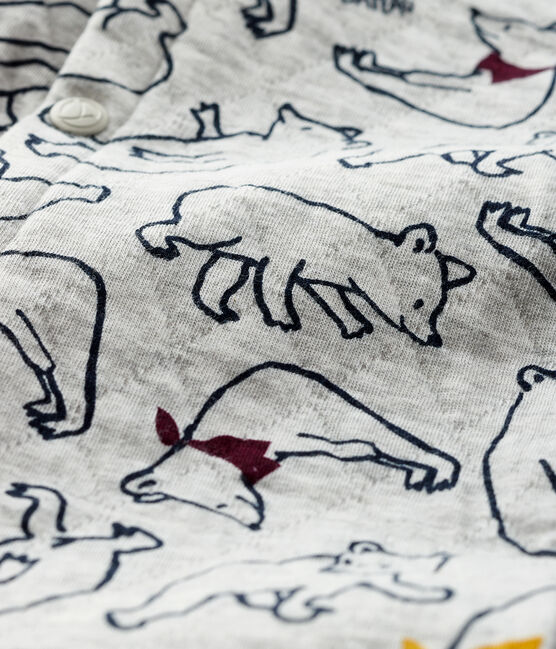 Tutina lunga bebè maschio grigio BELUGA/bianco MULTICO