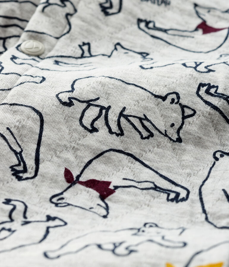 Tutina lunga beb&egrave; maschio grigio BELUGA/bianco MULTICO