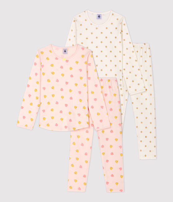 Confezione da 2 pigiami bambina fantasia a stelle e pantere in cotone variante 1