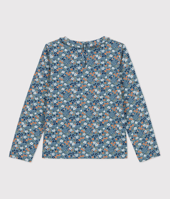 T-shirt bambina a maniche lunghe in cotone a fiori ROVER/ MULTICO