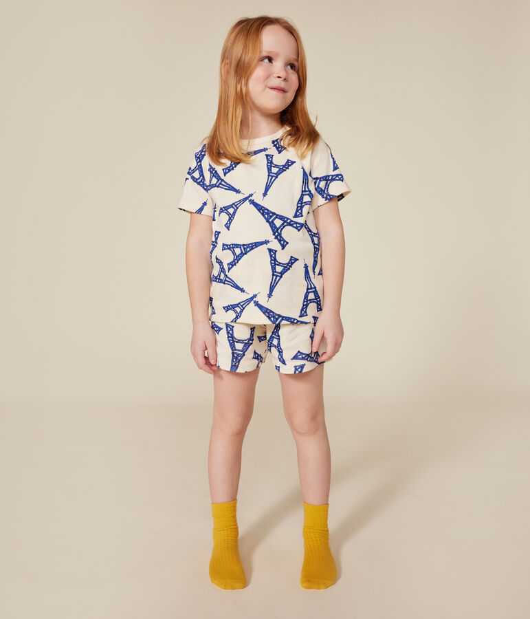 Pigiama corto bambino unisex in cotone bianco AVALANCHE/ MULTICO