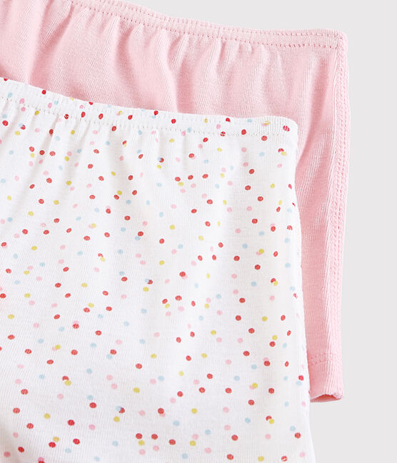 Confezione da 2 mutandine pois multicolore bambina in cotone biologico variante 1