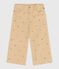 Pantaloni in velluto fantasia bambina beige CAJOU/ MULTICO