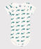 Body a maniche corte in cotone con stampa neonato verde MARSHMALLOW/ DRAGONFLY