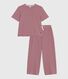 Pigiama donna a maniche corte con gamba ampia in cotone a righe